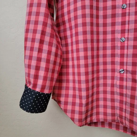 Paul Smith Button Up Red Gingham Plaid Shirt - Picture 7 of 16